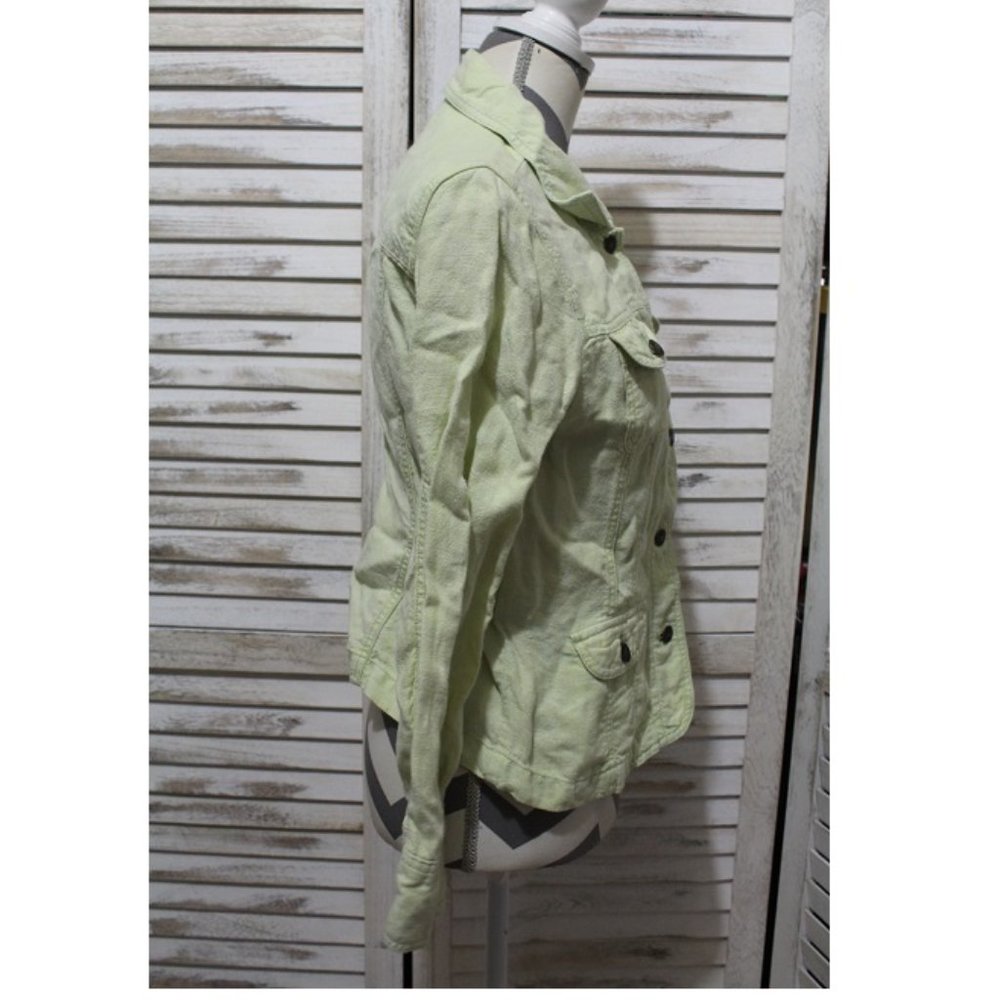 J. Jill 100% Linen green light jacket(684) - Picture 3 of 7